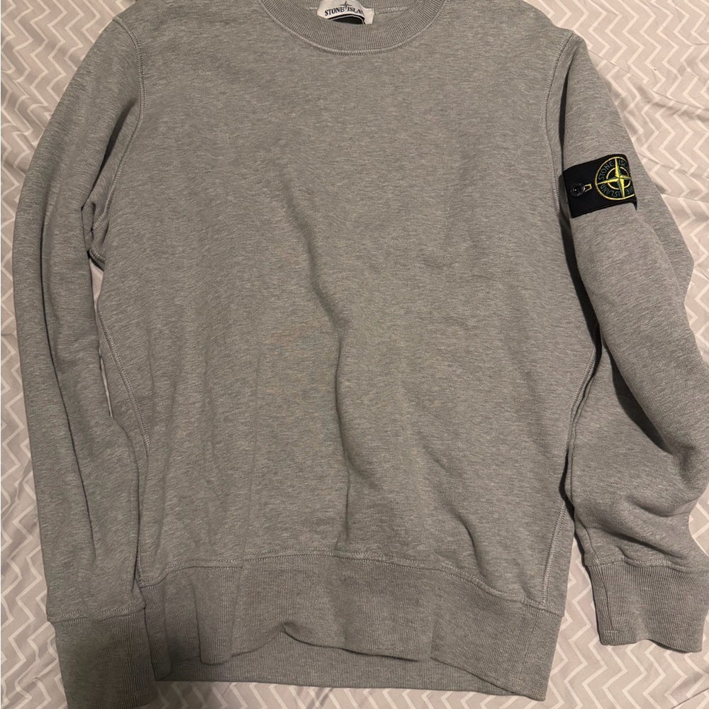 Stone Island Light Gray Crewneck Sweater